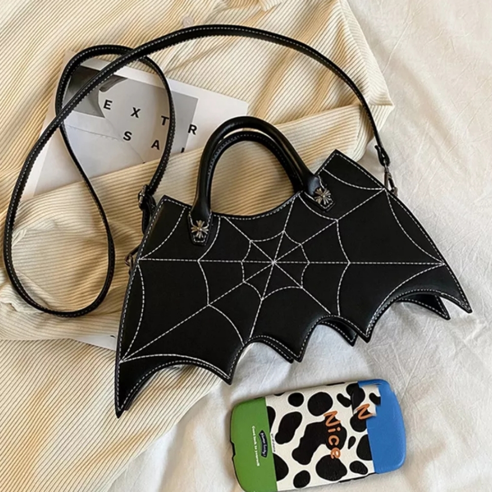 PU Batwing Spiderweb Crossbody Bag - Picture 9 of 16